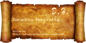 Daradics Henrietta névjegykártya